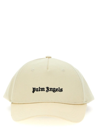 Palm Angels Classic Logo Hats White/black In Neutral