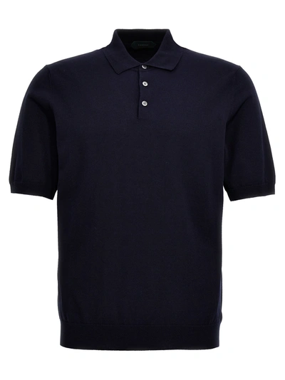 Zanone Cotton Polo Shirt In Azul