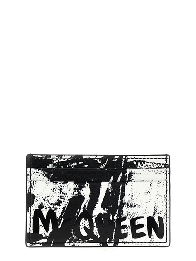 Alexander Mcqueen Card Holder In White/black