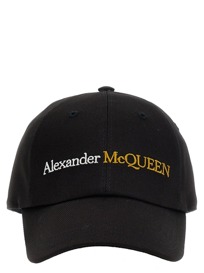 Alexander Mcqueen Logo Cap Hats Multicolor In Black