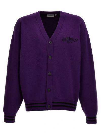 Carhartt Onyx Knit Cardigan In Purple