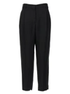 Brunello Cucinelli Black Tropical Luxury Wool Monili Slouchy Trousers In Black