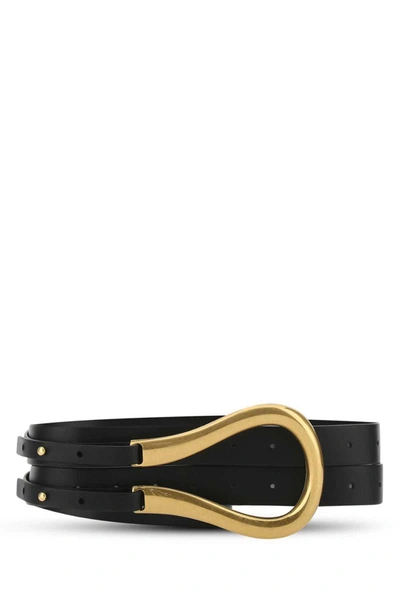 Bottega Veneta Leather Belt In Black