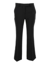 Plain Black 'cady' Low Waist Flared Pants In Black