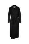Harris Wharf London Women Long Double Breasted Coat In Black