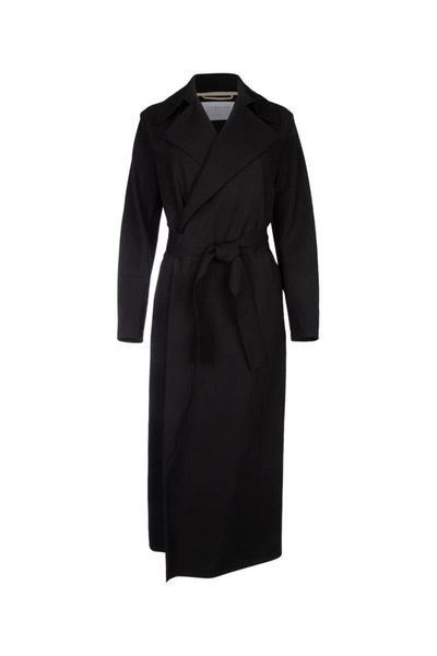Harris Wharf London Single-breasted Belted Wool Coat In Black