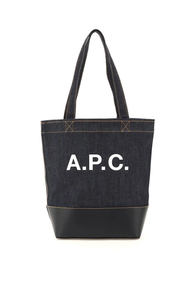 Apc A.p.c. Axel Small Denim Tote Bag In Multicolor