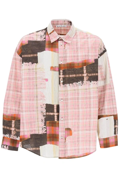 Acne Studios Multicolor Cotton Shirt In Pink