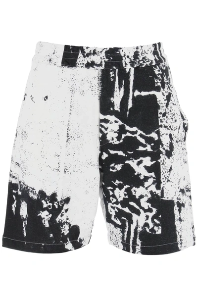 Alexander Mcqueen Fold Print Sweat Shorts In Mixed Colours
