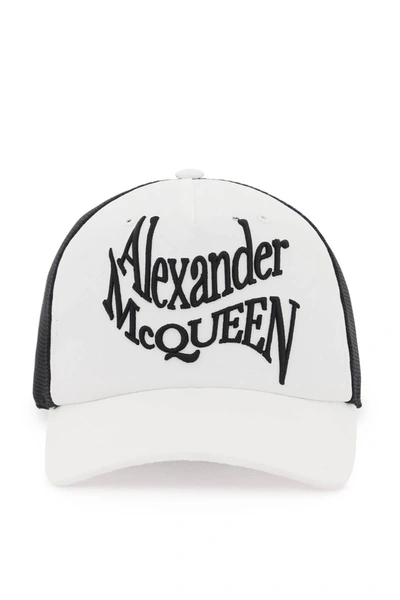 Alexander Mcqueen Cappello Baseball Con Logo Ricamato In Mixed Colours