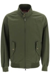 Baracuta High Collar Polyester Blend Jacket With Flap Pockets In Green
