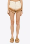 Alanui Denim Shorts Trousers White In Cream