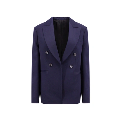 Bottega Veneta Double-breasted Blazer Jacket In Blue