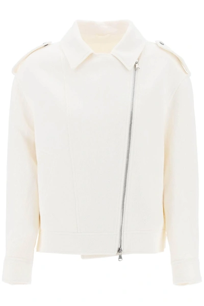 Brunello Cucinelli Cotton-linen Biker Jacket In Panama (white)