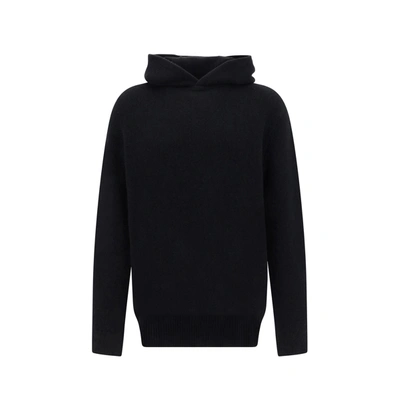 Burberry Forister Knitted Hoodie In Black