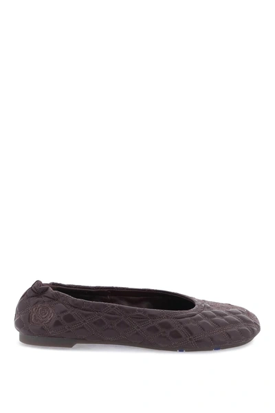 Burberry Quilted Ballet Flats In Violet