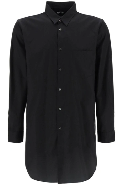 Comme Des Garçons Homme Deux Long-line Cotton Shirt In Black