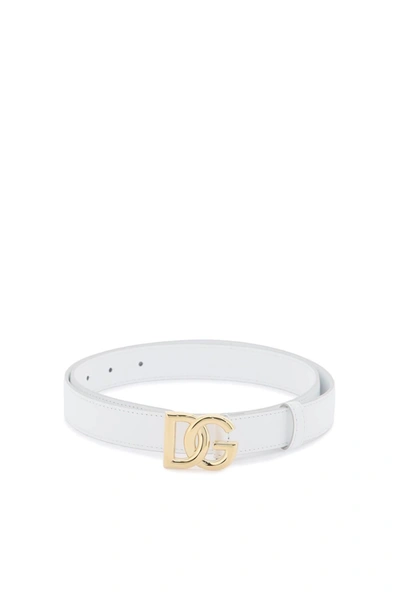 Dolce & Gabbana Belt With Logo In White
