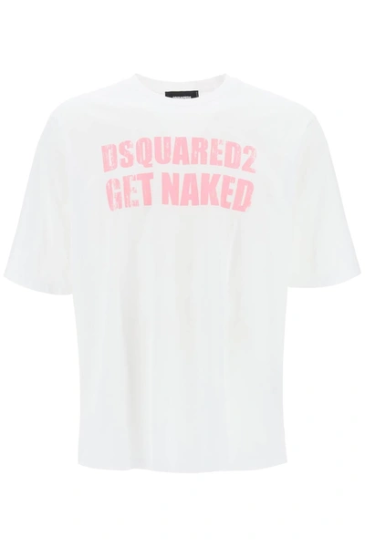 Dsquared2 Skater Fit Printed T-shirt In White