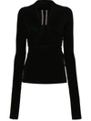 RICK OWENS RICK OWENS TOP WITH CUT-OUT DETAIL