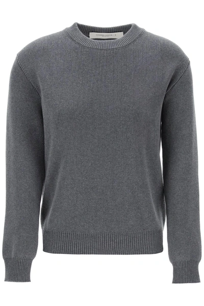 Golden Goose Cotton Dany Pullover With Lettering In Grey