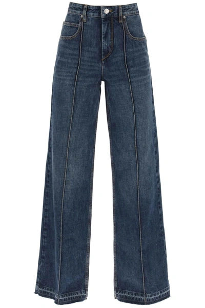Isabel Marant Noldy Cotton Denim Jeans In Blue