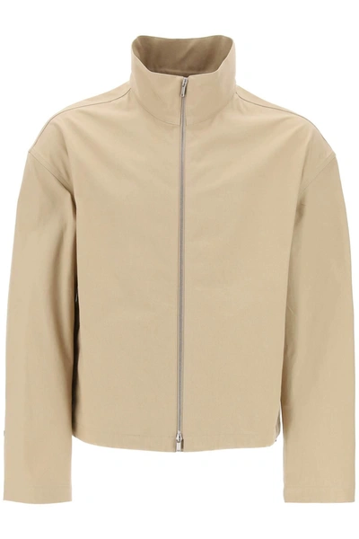 Jil Sander Boxy High-neck Jacket In Beige