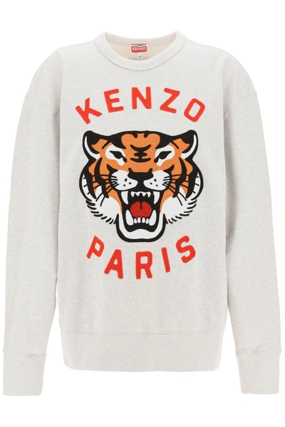Kenzo Lucky Tiger Oversized Sweatshirt In Gray