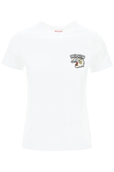 KENZO KENZO CREW NECK T SHIRT WITH EMBROIDERY