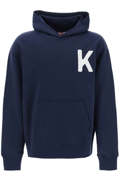 Kenzo Lucky Tiger Cotton Hoodie In Midnight Blue