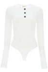Khaite Janelle Cotton-blend Jersey Bodysuit In White