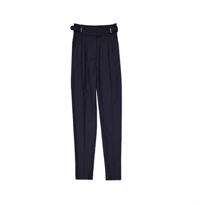 Max Mara Studio Stop Wool Pants In Blue