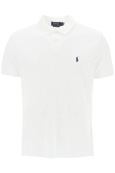 Polo Ralph Lauren Slim Fit Pique Polo Shirt In White