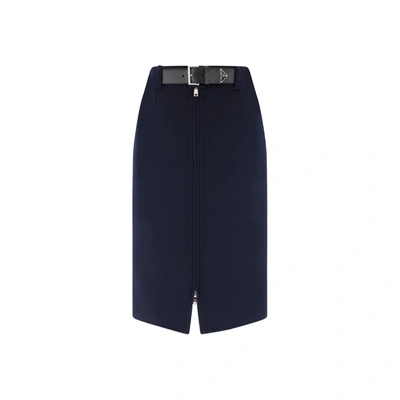 Prada Wool Skirt In Blue