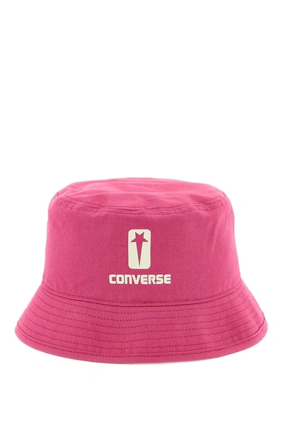 Rick Owens Cotton Bucket Hat Converse X Drkshdw In Fuchsia,pink