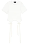 Simone Rocha Easy Ribbon-detailed Cotton T-shirt In White