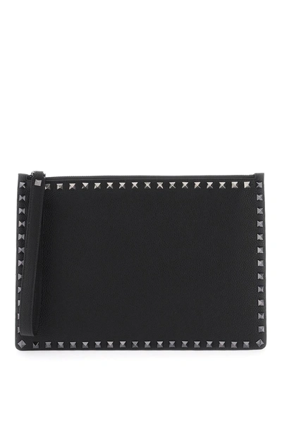 Valentino Garavani Rockstud Pouch In Black