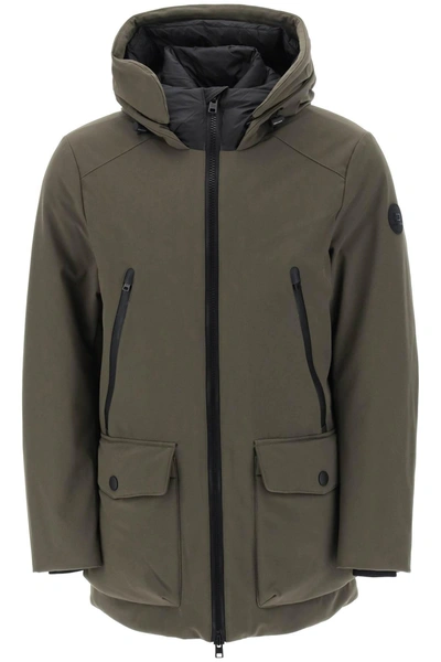 Woolrich Parka In Soft Shell In Green