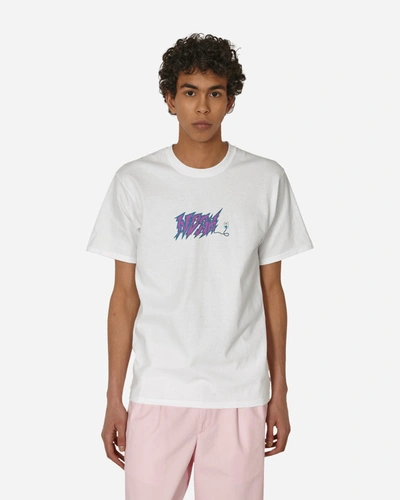 Noah Circuit Logo-print Cotton-jersey T-shirt In White