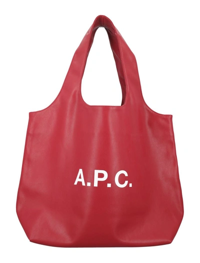 Apc A.p.c. Ninon Tote Bag In Burgundy