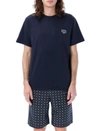 Apc Logo Cotton T-shirt In Dark Navy