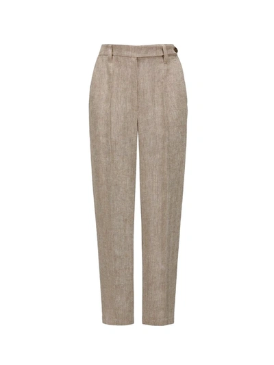 Brunello Cucinelli Tapered Leg Trousers In Brown