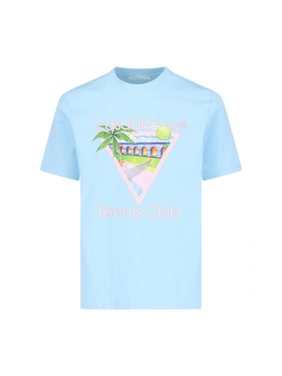 Casablanca 'tennis Club' T-shirt In Blue