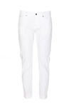 Dondup Denim Trousers With Belt Loops In White