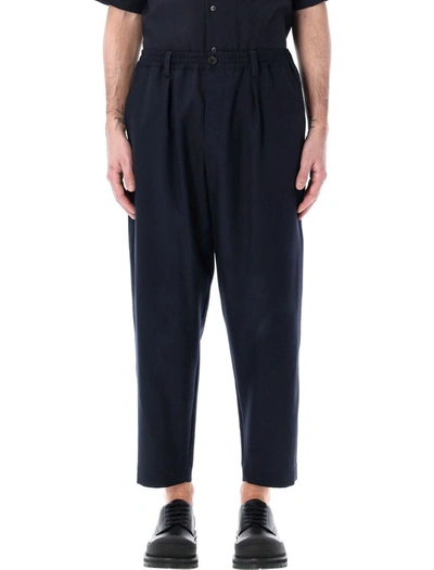Marni Tropical Wool Cropped Pants In In Blue