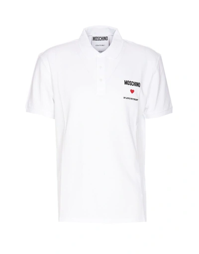 Moschino Polo With Logo In White