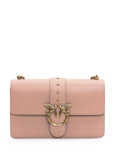 Pinko Love Classic Icon Leather Crossbody Bag In Pink