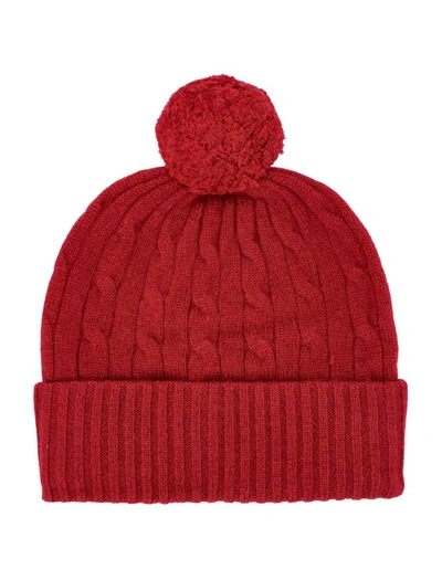 Polo Ralph Lauren Cable Knit Beanie In Holiday Red