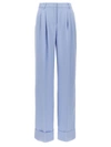 The Andamane Powder Blue Polyester Nathalie Wide-leg Pant In Blue
