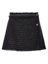 Versace Black Mini Lurex Skirt With Silver-tone Hardware In Black